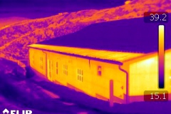 IR photo of Tuff Cable under Metal Roofing
