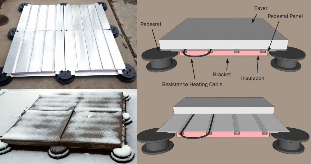 Pedestal Paver Snow Melt System