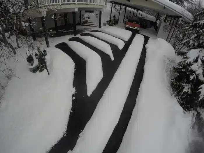 Driveway Snow Melting with Heated Tire Tracks for Access